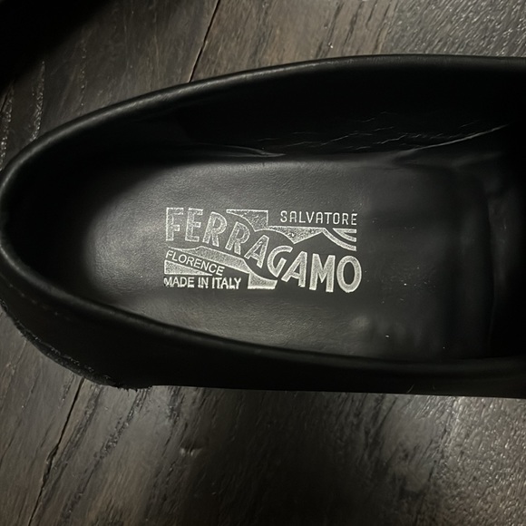 Print leather black penny loafers from ferragamo men’s